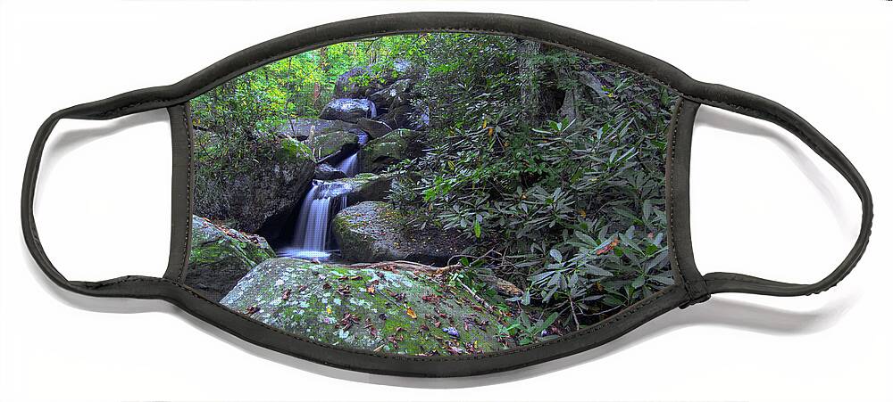 South Mountain State Park Face Mask featuring the photograph Autumn - Serenity At A Cascading Waterfall by Amy Dundon