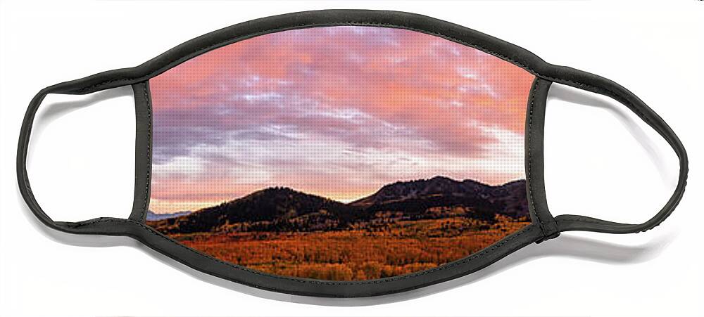 Autumn Face Mask featuring the photograph Autumn Sunset by Wesley Aston