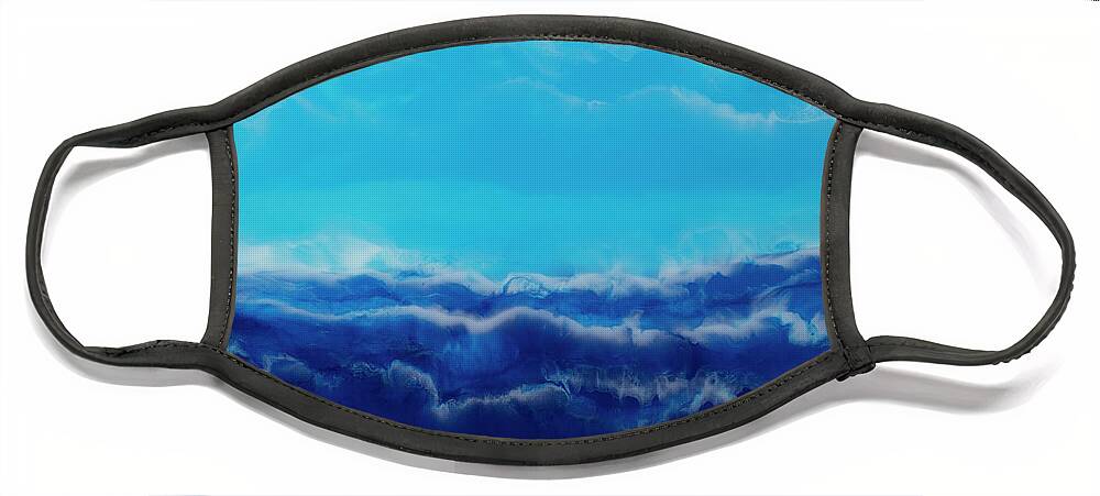 Ocean Face Mask featuring the painting Azure by Tamara Nelson