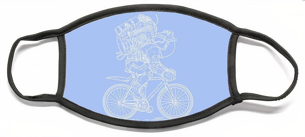  Face Mask featuring the digital art Fixie by EvanArt - Evan Miller