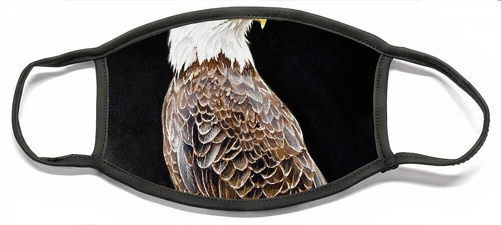 Bird Face Mask featuring the painting Bald Eagle by Jeanette Ferguson