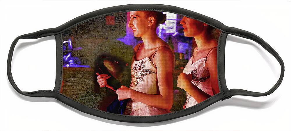 Ballerina Face Mask featuring the photograph Ballarinas Off Stage by Craig J Satterlee