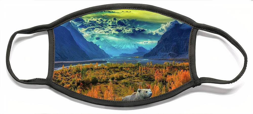Rockies Face Mask featuring the digital art Banff Dreams by Norman Brule