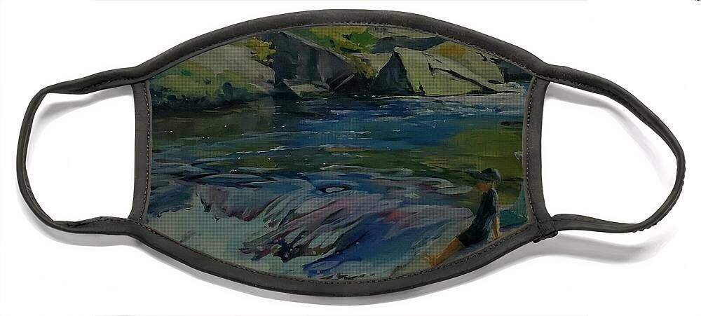 Algonquin Park Face Mask featuring the painting Barron Canyon by Sheila Romard