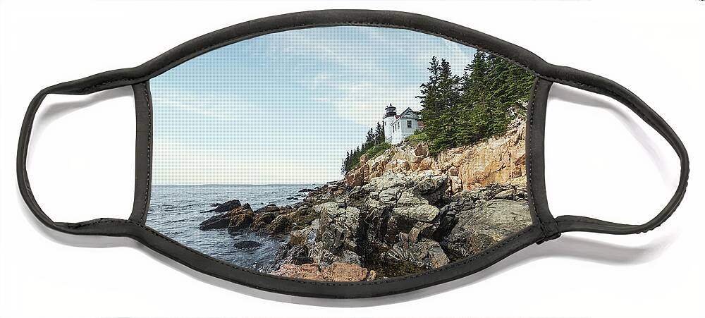 Bass Harbor Face Mask featuring the photograph Bass Harbor Head Light Lighthouse by Stacy Abbott