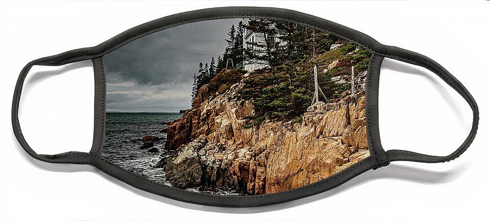 Mt Desert Island Face Mask featuring the photograph Bass Harbor Lighthouse by William Christiansen