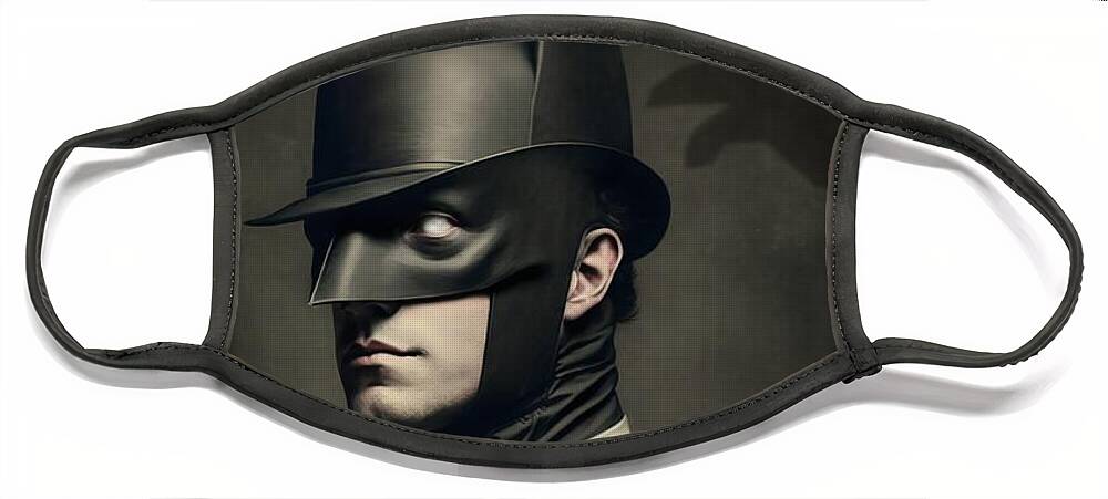 Ancient Batman Face Mask featuring the digital art Batman XIX by Caito Junqueira