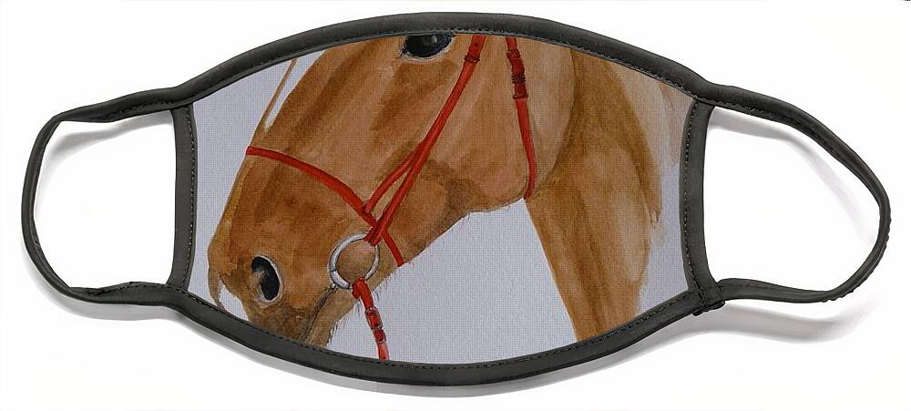 Horse Face Mask featuring the painting Bay by Lisa Mutch