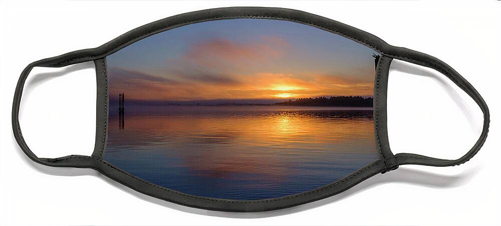 Sunset Face Mask featuring the photograph Bay Point Oregon Sunset by Tony Locke