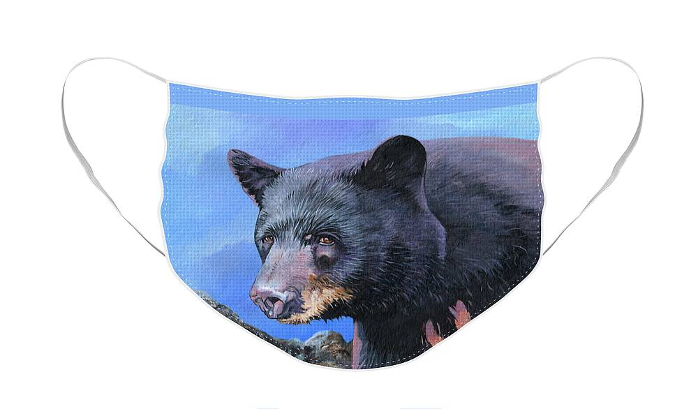 Bear Face Mask featuring the painting BearHeart by J W Baker