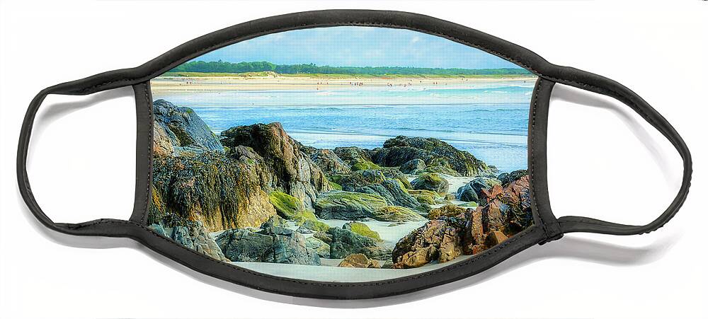 New England Face Mask featuring the photograph Beautiful Rocks of Marginal Way by Penny Polakoff