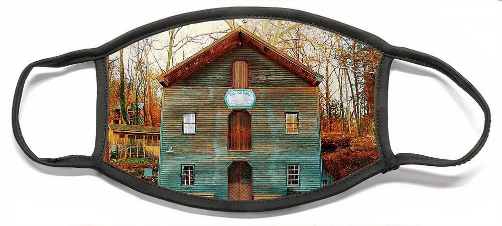 Mill Face Mask featuring the photograph Becks Mill in Autumn by Stacie Siemsen