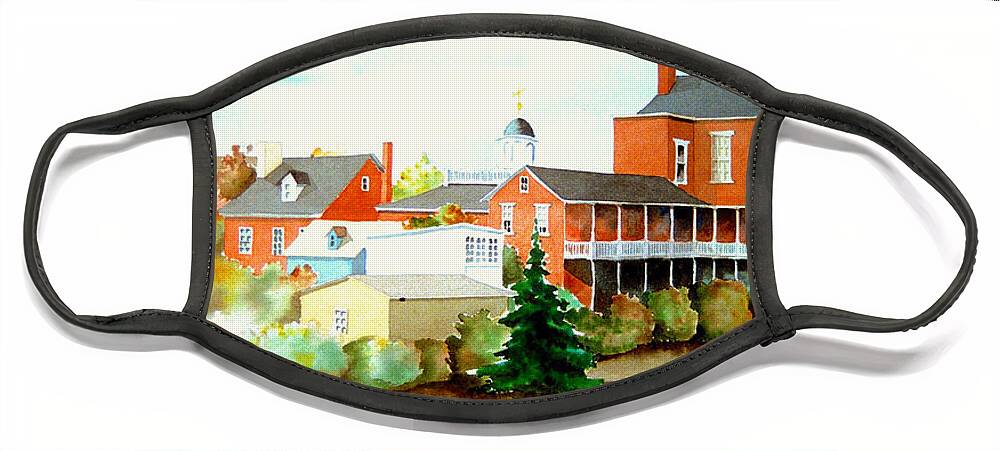 Watercolor Face Mask featuring the painting Behind Old New Castle by William Renzulli