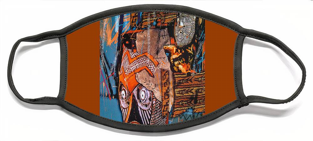 Pandemic Face Mask featuring the digital art Behind the Pandemic Mask 3 by Janis Kirstein