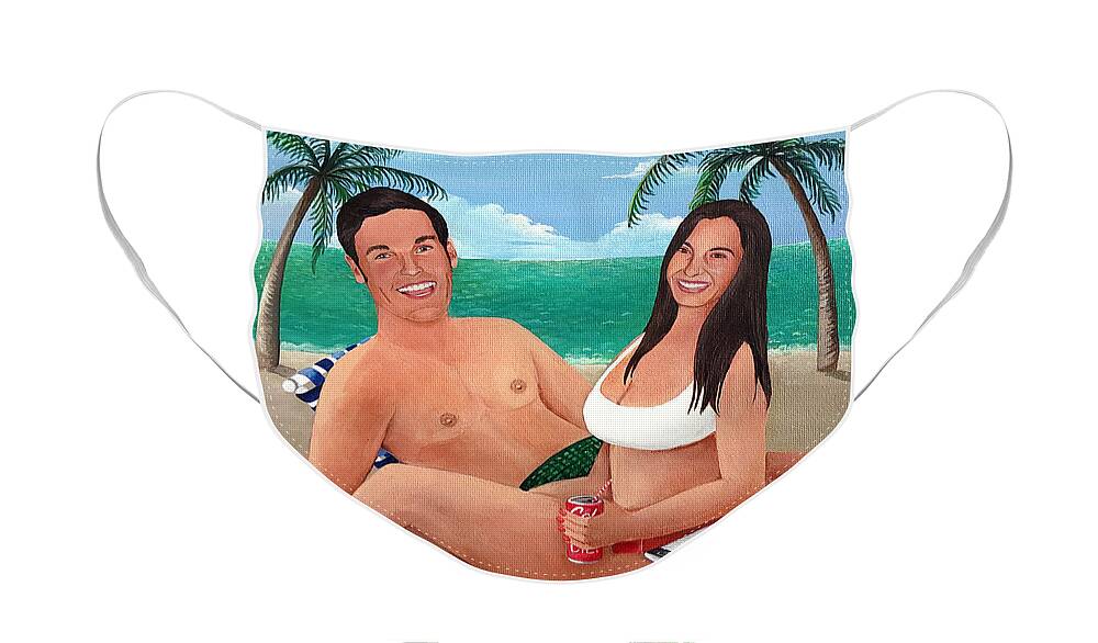  Face Mask featuring the painting Ben - Alyssa by Debbie Marconi