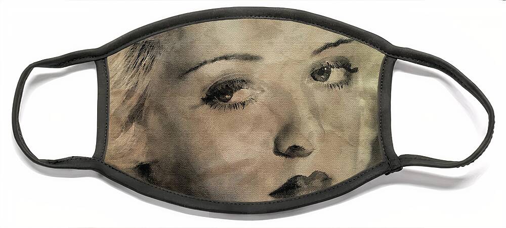 Bette Davis Face Mask featuring the digital art Bette Davis Eyes by Pheasant Run Gallery