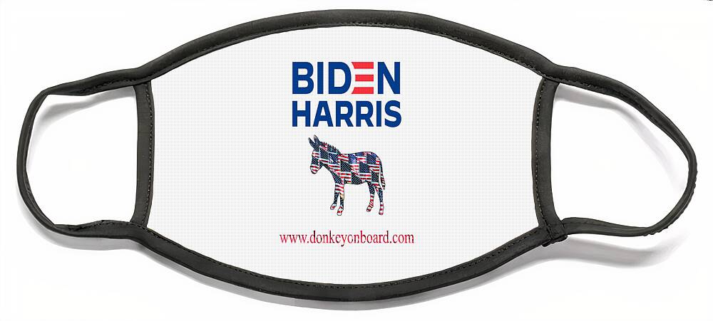 It’s A Bunch Of Malarkey Face Mask featuring the photograph Biden and Harris Donkey Logo by Julian Starks
