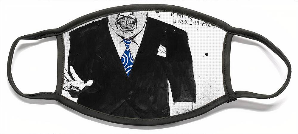  Face Mask featuring the drawing Big Joe Turner by Phil Mckenney