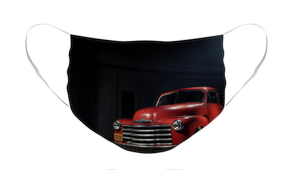 Chevy Face Mask featuring the digital art Big Red by Douglas Pittman