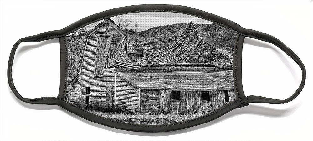  Face Mask featuring the photograph Black and White Barn by David Armstrong