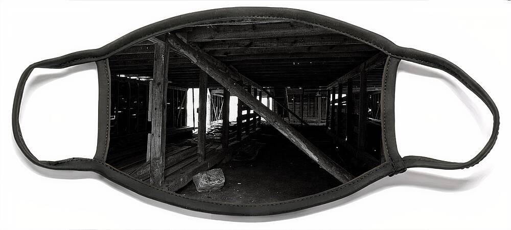 Cades Cove Face Mask featuring the photograph Black and White Barn by Phil Perkins
