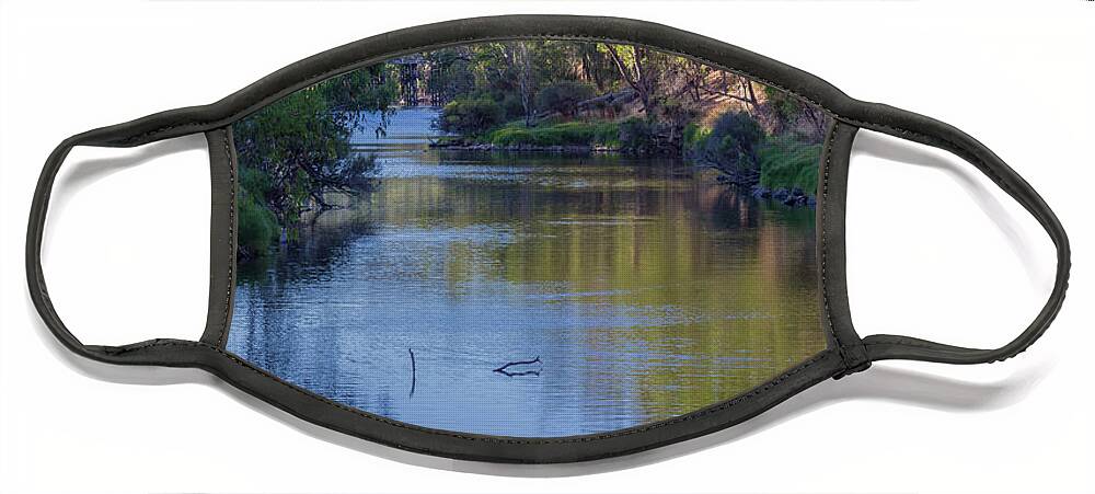 River Face Mask featuring the photograph Blackwood Reflections, Bridgetown, Western Australia #9 by Elaine Teague
