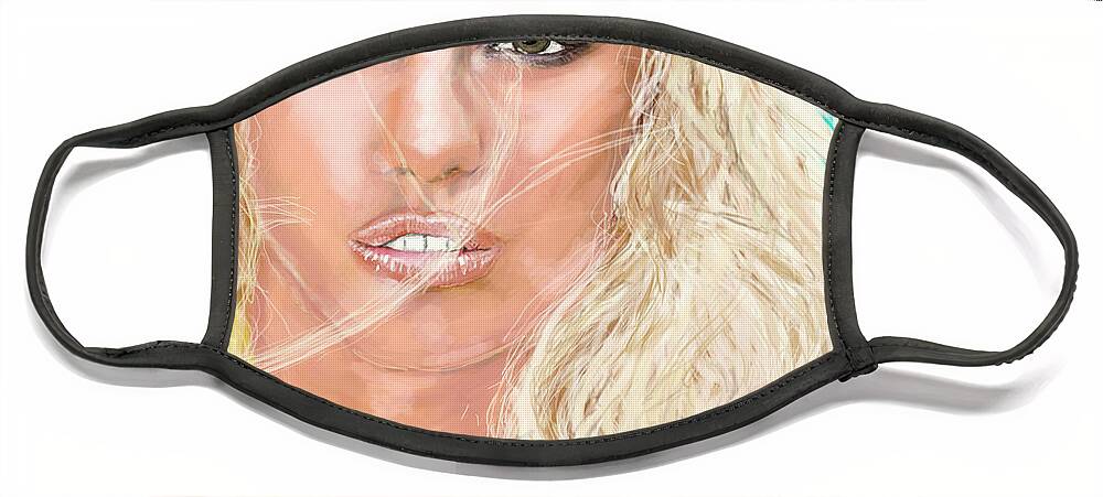 Digital Oils In Corel Painter 2017 Face Mask featuring the digital art Blonde Ambition by Rob Hartman