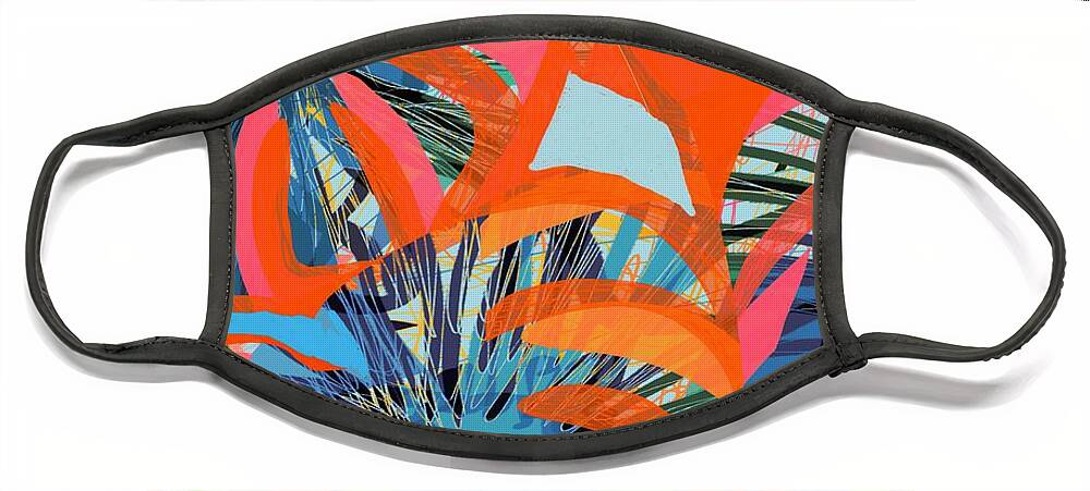 Modern Face Mask featuring the digital art Blooming Bright by Jennifer Lommers