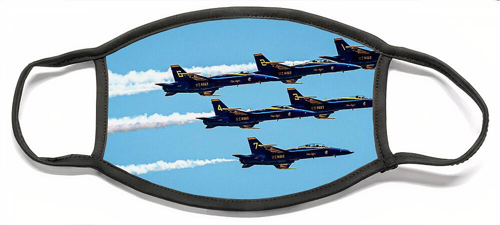 Blue Face Mask featuring the photograph Blue Angels over Houston by David Morefield