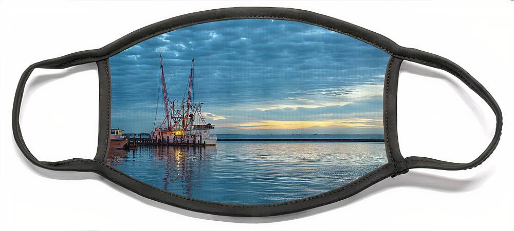 Shrimp Boats Face Mask featuring the photograph Blue Dawn by Ty Husak