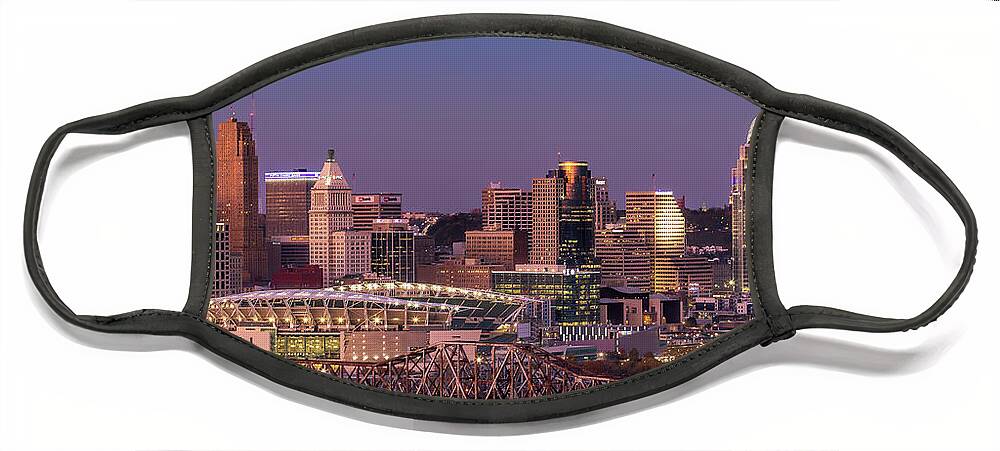 Blue Face Mask featuring the photograph Blue Hour in Cincy by Rod Best