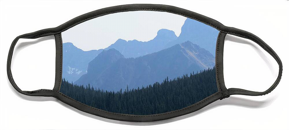 Scenic Face Mask featuring the photograph Blue Hue Mountains by Mary Mikawoz
