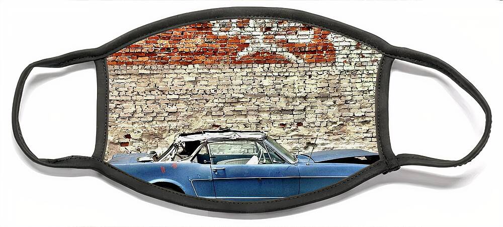  Face Mask featuring the photograph Blue Mustang by Julie Gebhardt
