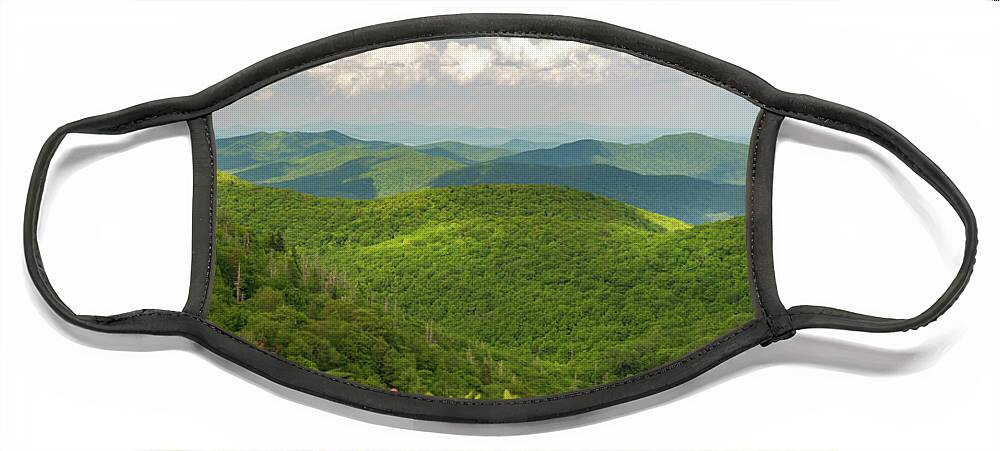 Blue Ridge Parkway Face Mask featuring the photograph Blue Ridge Parkway Summer Colors by Donnie Whitaker