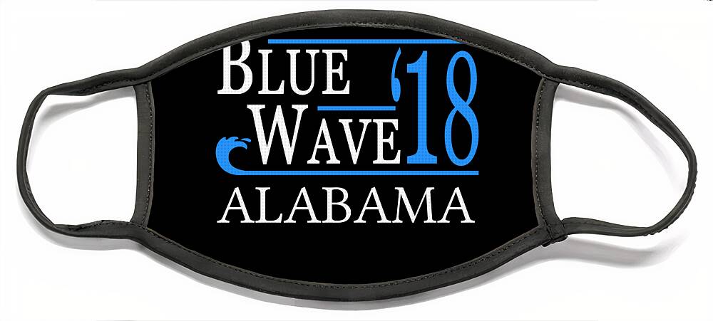 Election Face Mask featuring the digital art Blue Wave ALABAMA Vote Democrat by Flippin Sweet Gear