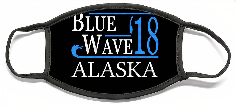Election Face Mask featuring the digital art Blue Wave ALASKA Vote Democrat by Flippin Sweet Gear
