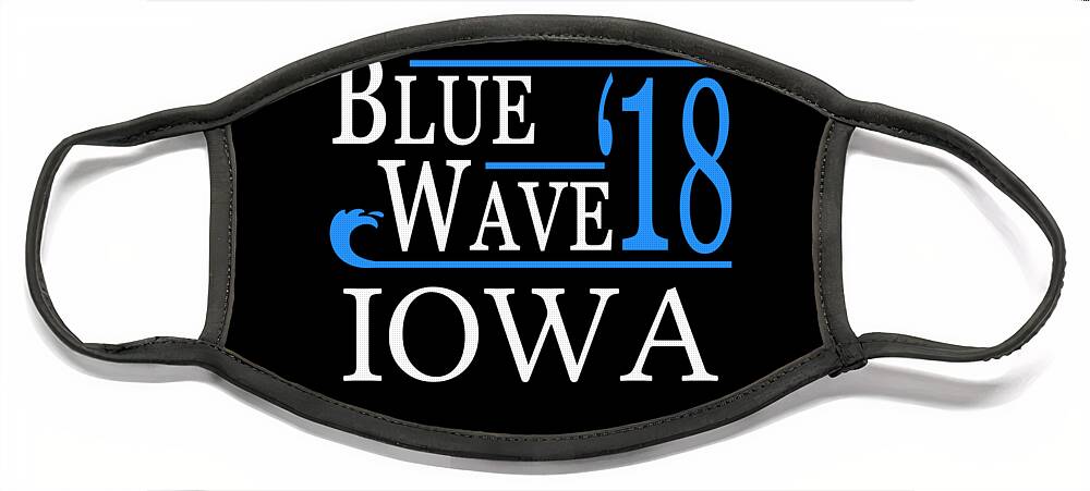 Election Face Mask featuring the digital art Blue Wave IOWA Vote Democrat by Flippin Sweet Gear
