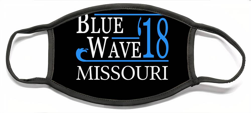 Election Face Mask featuring the digital art Blue Wave MISSOURI Vote Democrat by Flippin Sweet Gear
