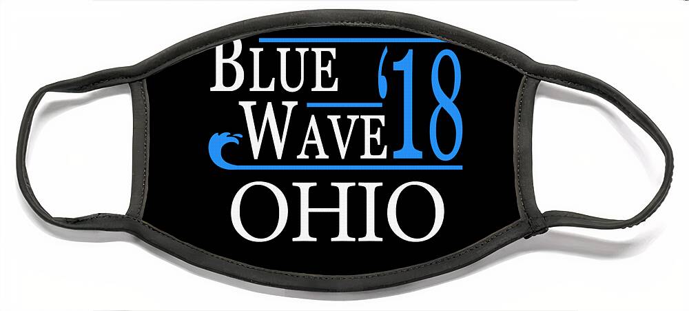 Election Face Mask featuring the digital art Blue Wave OHIO Vote Democrat by Flippin Sweet Gear