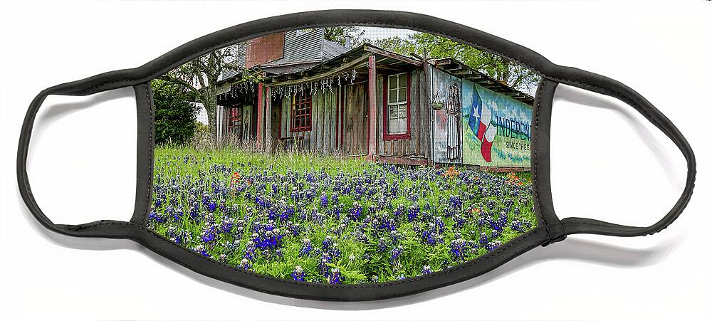 Independence Face Mask featuring the photograph Bluebonnets in Independence by Tim Stanley