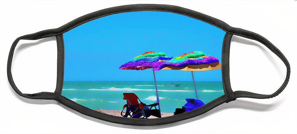 Beach Face Mask featuring the photograph BlueSkys by Alison Belsan Horton