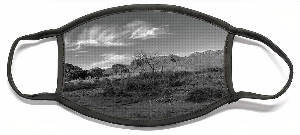 Richard E. Porter Face Mask featuring the photograph Bluffs in the Sun, Caprock Canyons State Park, Texas by Richard Porter