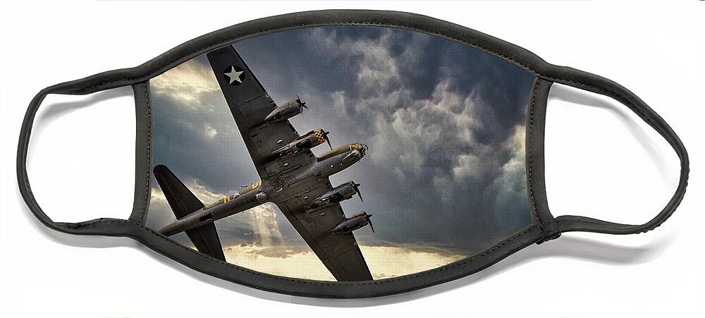 Usa Face Mask featuring the photograph Boeing B-17 Flying Fortress, World War 2 Bomber Aircraft by Rick Deacon