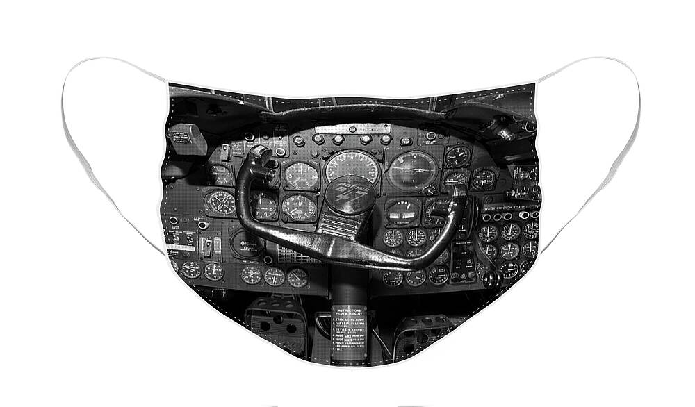 B47 Face Mask featuring the photograph Boeing B47 Cockpit by Chris Smith
