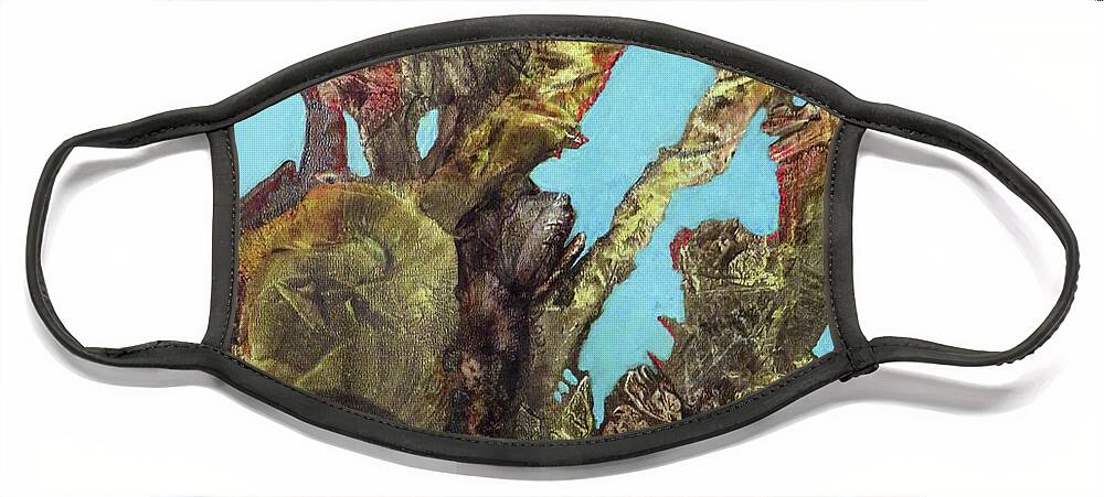 Fantasy Face Mask featuring the painting Bogomil Alien Landscape by Otto Rapp