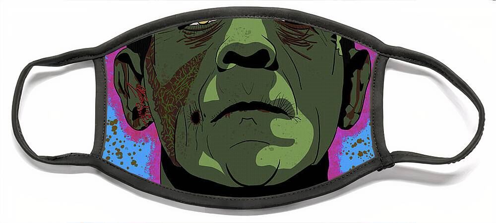 Boris Karloff Face Mask featuring the digital art Boris Karloff Frankenstein's monster by Marisol VB