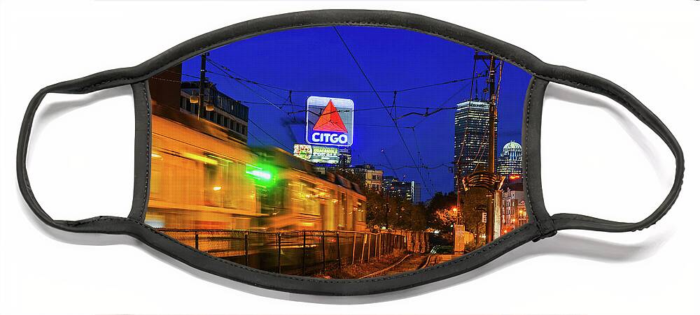 Boston Ma Green Line Train On The Move Face Mask For Sale By Toby Mcguire