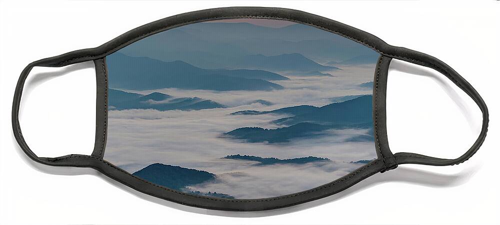 2020 Face Mask featuring the photograph Brasstown Bald Sunrise Layers by David R Robinson