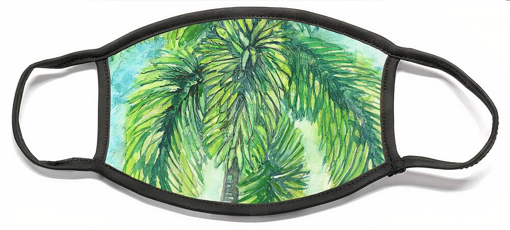 Palm Trees Face Mask featuring the painting Breeze by Patricia Arroyo