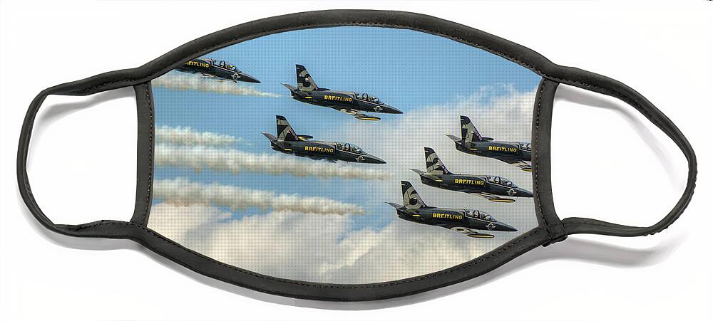 Airplane Face Mask featuring the photograph Breitling Jets by Carolyn Hutchins